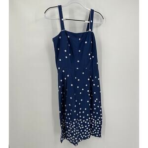 R&K‎ Originals Womens Dress Size 12 Navy White Polka Dot Vintage Retro Pinup